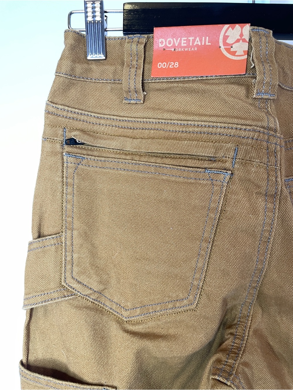 Dovetail Workwear | Britt Utility Pants Saddle Brown Tan Canvas Size 00 28 NWT - Picture 7 of 12